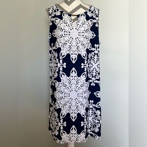 Blue/White Shift‎ Dress by Hanni Woman - Size 2X